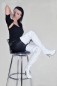 Crotch Plateau Overknee High Heels weiß Gr 47-50 Übergrößen
