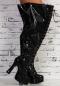 Preview: Plateau Overknee High Heels schwarz sehr weiter Schaft  XXL