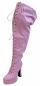 Preview: Plateau Overknee High Heels pink sehr weiter Schaft