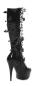 Preview: Plateau High Heels Stiefel schwarz mit Schnallen
