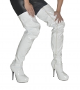 Crotch Plateau Overknee High Heels weiß Gr 47-50 Übergrößen