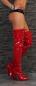 Preview: Lack Overknee High Heels rot Schnürung