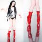 Preview: Lack Ballet High Heels Stiefeletten rot