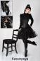 Preview: Lack Ballett Stiefeletten High Heels schwarz