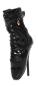 Preview: Lack Ballett Stiefeletten High Heels schwarz