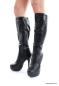 Preview: Plateau High Heels Stiefel schwarz  Schlangen Optik