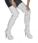 Crotch Plateau Overknee High Heels weiß