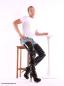 Preview: Crotch Plateau Overknee High Heels schwarz  Übergrößen