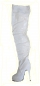 Crotch Plateau Overknee High Heels weiß Gr 47-50 Übergrößen