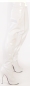 Crotch Plateau Overknee High Heels weiß Gr 47-50 Übergrößen
