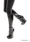 Preview: Extrem Pony High Heels Boots schwarz mit Wedge Absatz