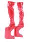 Preview: Drag Queen High Heels mit Halbmond Heel rot