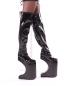 Preview: Drag Queen Overknee High Heels mit Halbmond Heel schwarz