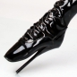 Lack Overknee Ballett High Heels schwarz