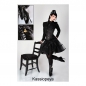 Lack Ballett Stiefeletten High Heels schwarz