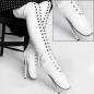 Preview: Lack Overknee Ballett High Heels weiß