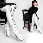 Preview: Lack Overknee Ballett High Heels weiß