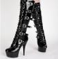 Preview: Plateau High Heels Stiefel schwarz mit Schnallen