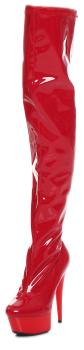 Kassiopeya Lack Plateau Overknee High Heels rot