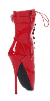 Lack Ballet High Heels Stiefeletten rot