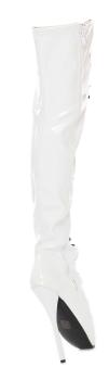 Lack Overknee Ballett High Heels weiß