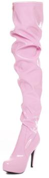 Crotch Plateau Overknee High Heels pink