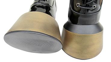 Extrem Pony High Heels Boots schwarz gold