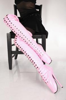 Overknee Ballet High Heels Stiefel pink Kassiopeya NEU