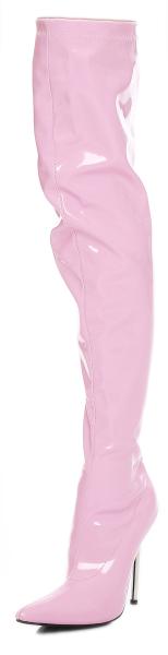 Lack Overknee High Heels pink