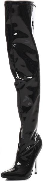 Lack Overknee High Heels schwarz
