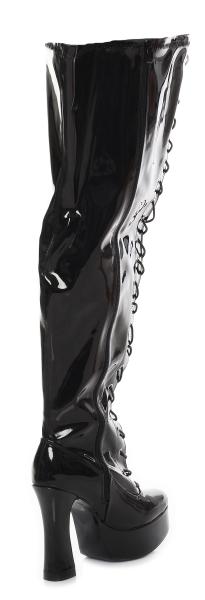 Plateau Overknee High Heels schwarz sehr weiter Schaft  XXL