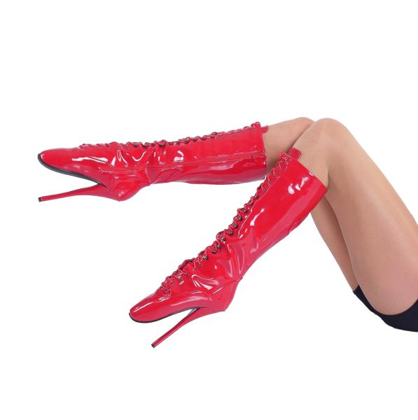 Lack Ballet High Heel Boots rot