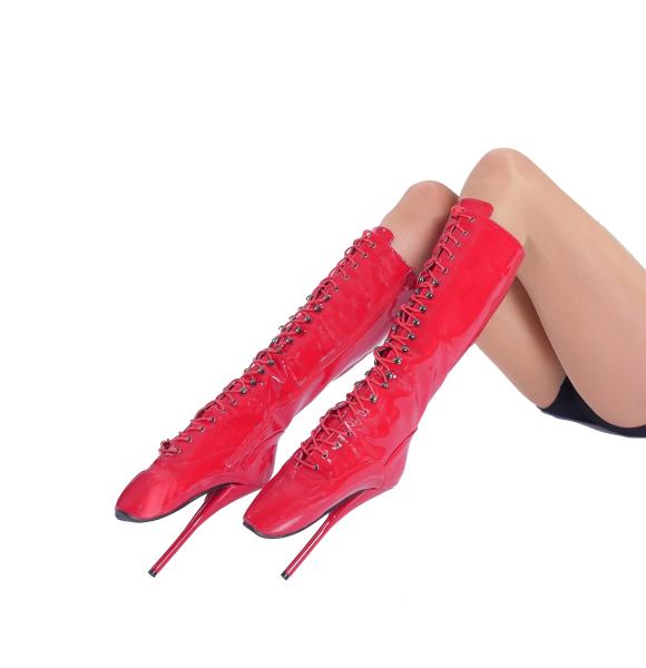Lack Ballet High Heel Boots rot