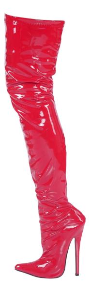 Crotch Lack Overknee High Heels Stiefel rot