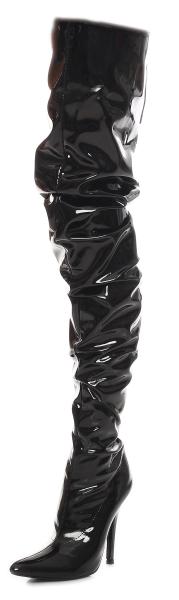 Crotch Overknee High Heels schwarz extra lang