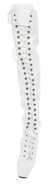 Lack Overknee Ballett High Heels weiß