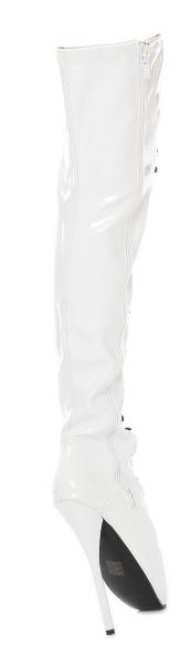 Lack Overknee Ballett High Heels weiß