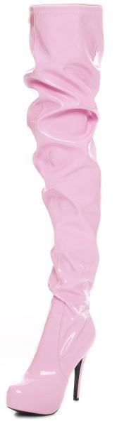 Crotch Plateau Overknee High Heels pink Übergrößen