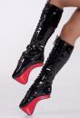 Pony Extrem High Heels Boots schwarz rot