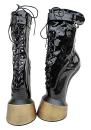 Extrem Pony High Heels Boots schwarz gold